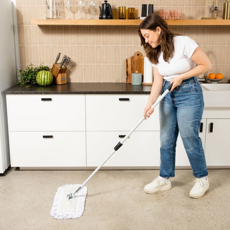 Tidy Tools Commercial Dust Mop â€“ 30 Inch Floor Sweeper for Hardwood, Reusable Cotton Mop Head, Extendable Handle, Dry Mop for Floor Cleaning & Janitorial Supplies - Image 2